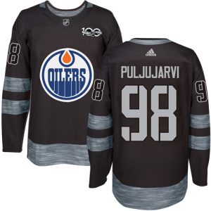 Kinder Edmonton Oilers Eishockey Trikot Jesse Puljujarvi #98 Authentic Schwarz 1917-2017 100th Anniversary